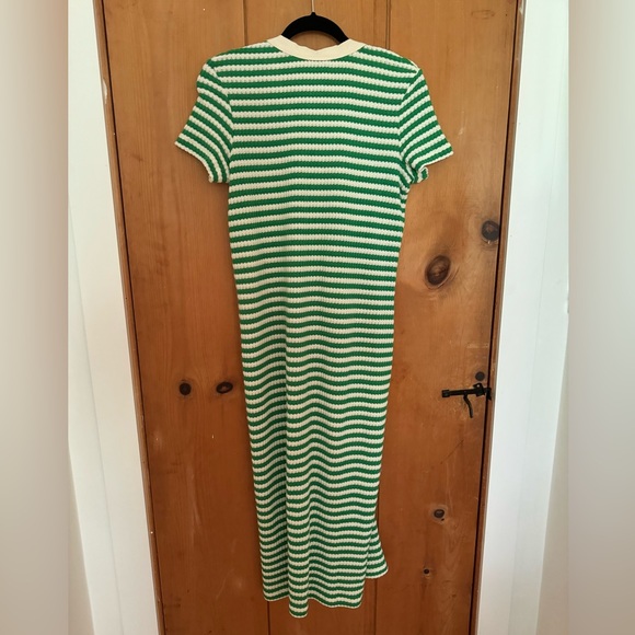 Mango Green Knit Striped Dress US 8 - Picture 2 of 4